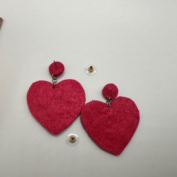 Pink Cheetah Heart Print Seed Bead Handmade Dangle Boutique Earrings New Beaded - Picture 8 of 8